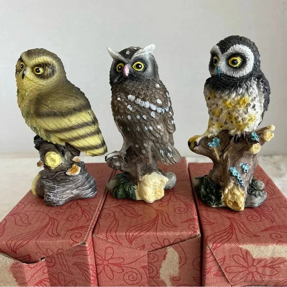 Set of 3 Small Owls - Picture 2 of 16